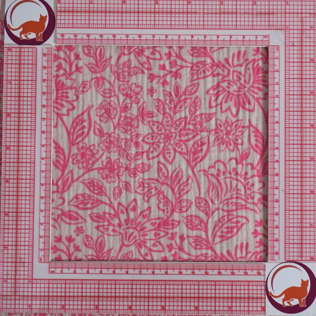 Preview: Musselin Double Gauze Blüten pink auf ecru